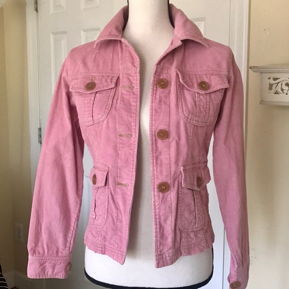❌SOLD❌PINK VINTAGE TULLE CORDUROY BUTTON UP JACKET - Picture 3 of 10